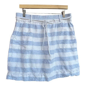 LOFT Striped Mini Skirt in Blue and White